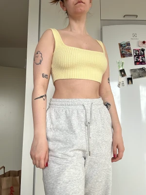 Zara topp - Gullig gul liten stickad Zara topp.  Storlek S men tror den skulle passa XS också. För referens bär jag oftast M. Använd ca en gång 