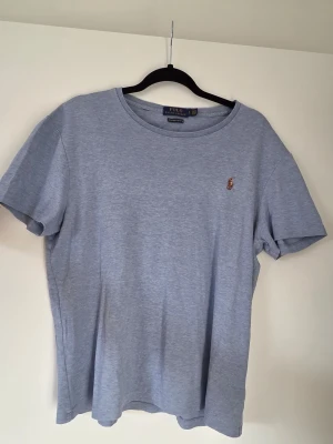 Ljusblå Ralph Lauren T-shirt - Normal passform. Perfekt basplagg för en clean och stilren look. Använd fåtal ggr