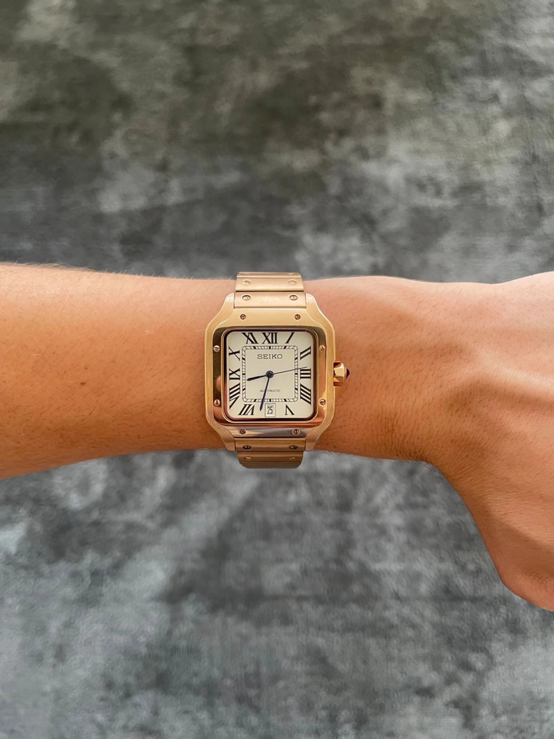 Seiko Mod Santos – Rose Gold (Vit Tavla) - 5