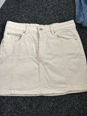 Mini jeans kjol - Använd en gång, offwhite 