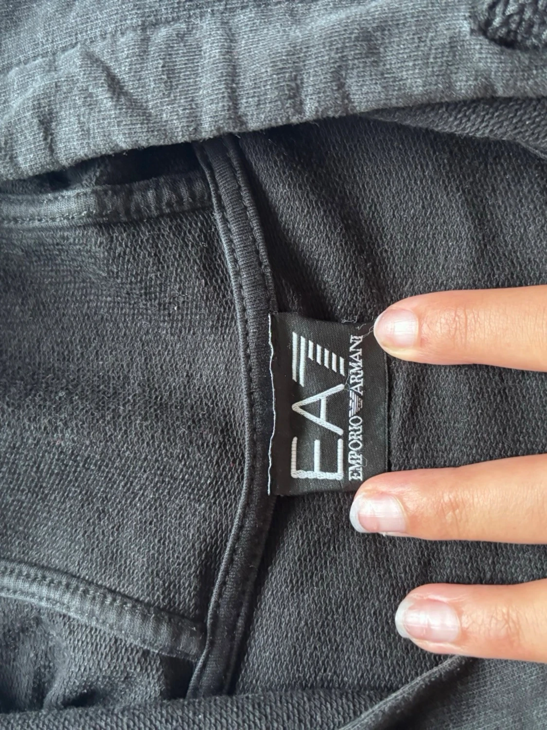 Svart EA7 hoodie med dragkedja - 4