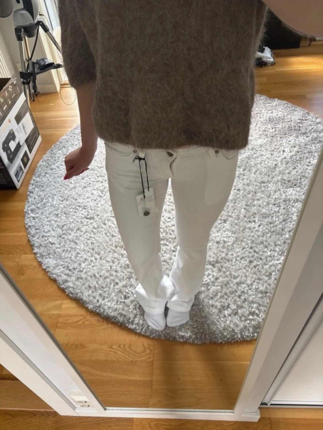 Subdued vita lågmidjade jeans bootcut