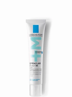Effaclar Duo+M från La Roche-Posay - Effaclar Duo+M  från La Roche-Posay i en vit tub med blå detaljer. Produkten är framtagen för att motverka orenheter och ge en jämnare hudton. Tuben har en smal form och är enkel att applicera direkt på huden.