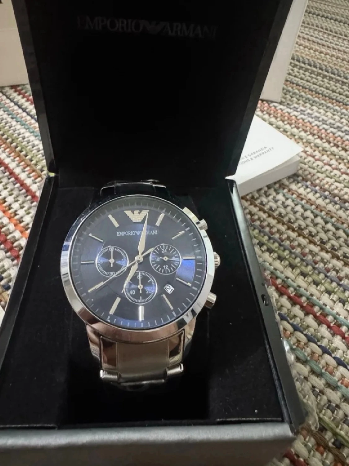 Emporio Armani silverfärgad klocka - 5