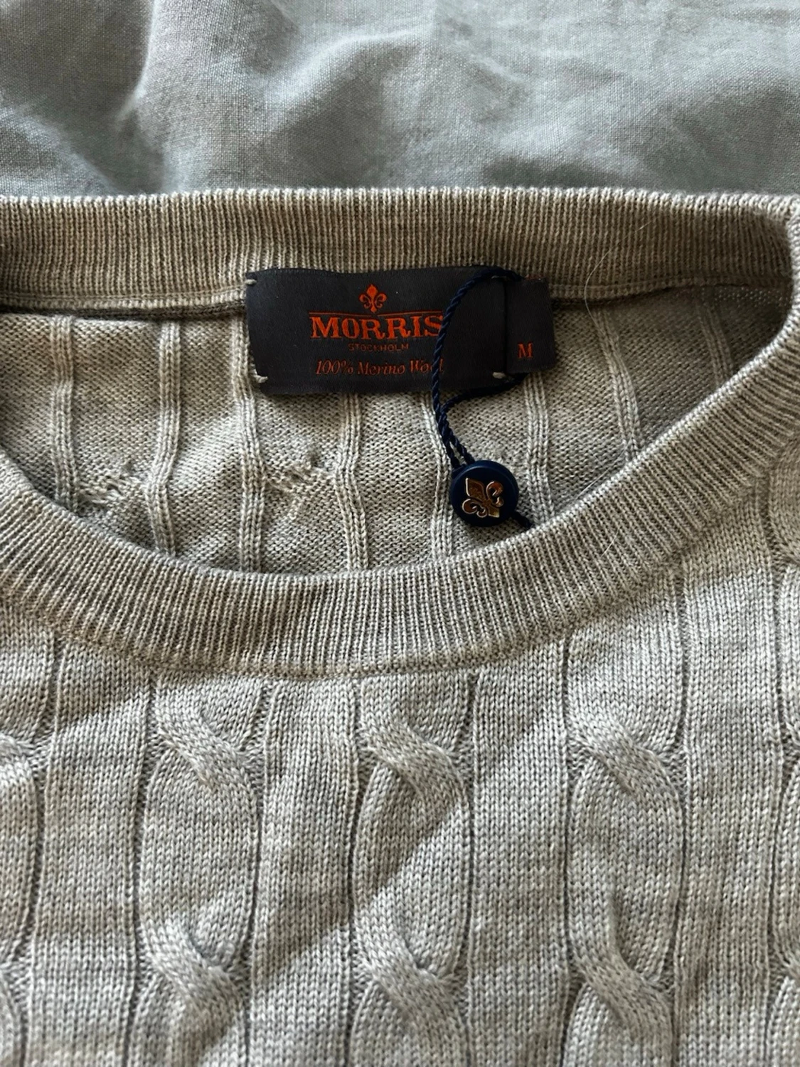 Oanvänd beige stickad Morris crewneck - 1