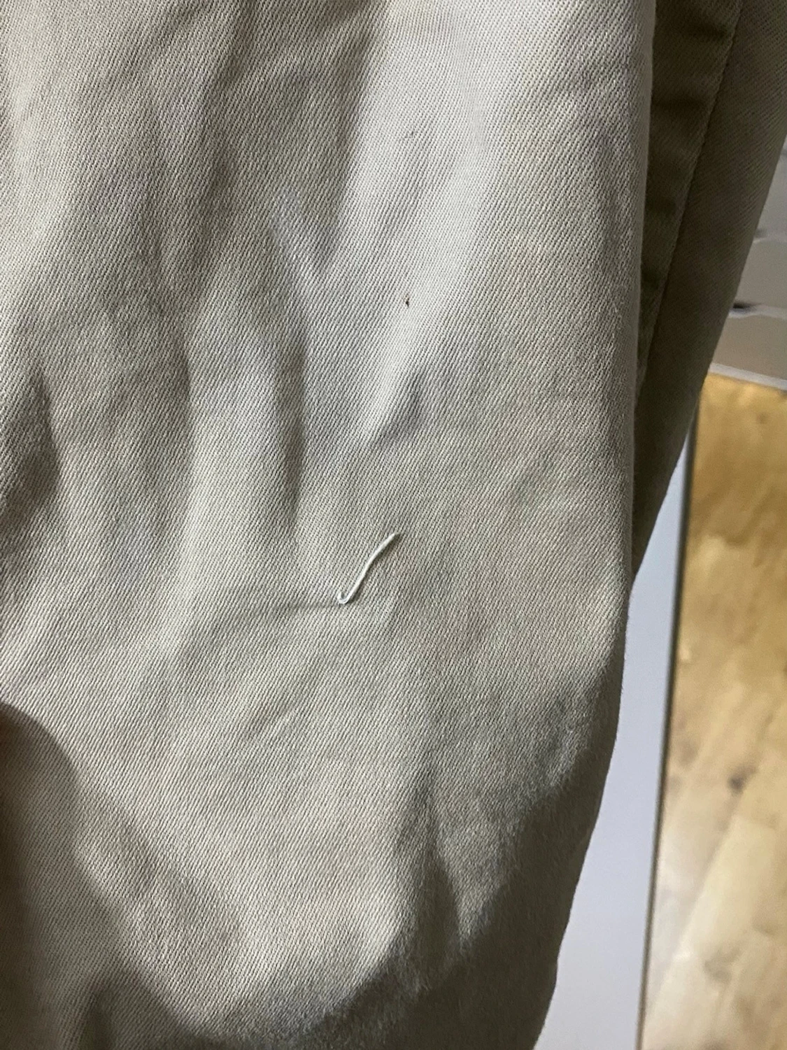 Beige cargobyxor med dragsko - 2