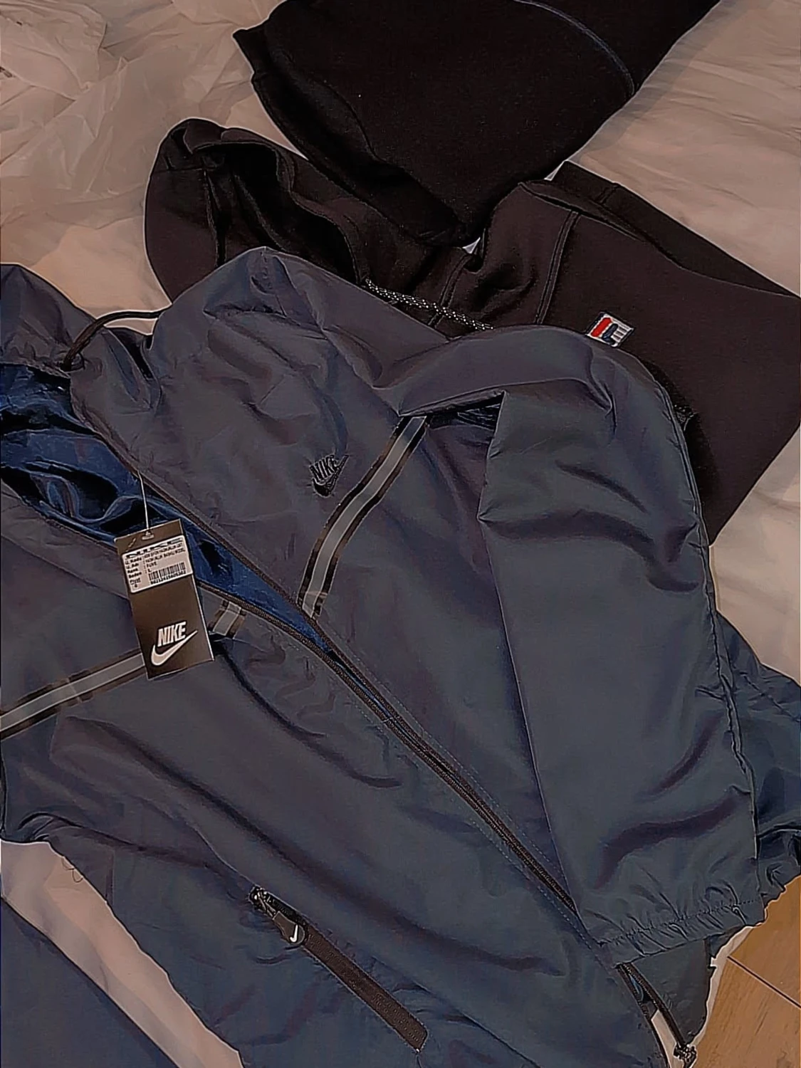 Blå Nike vindjacka med huva - 2