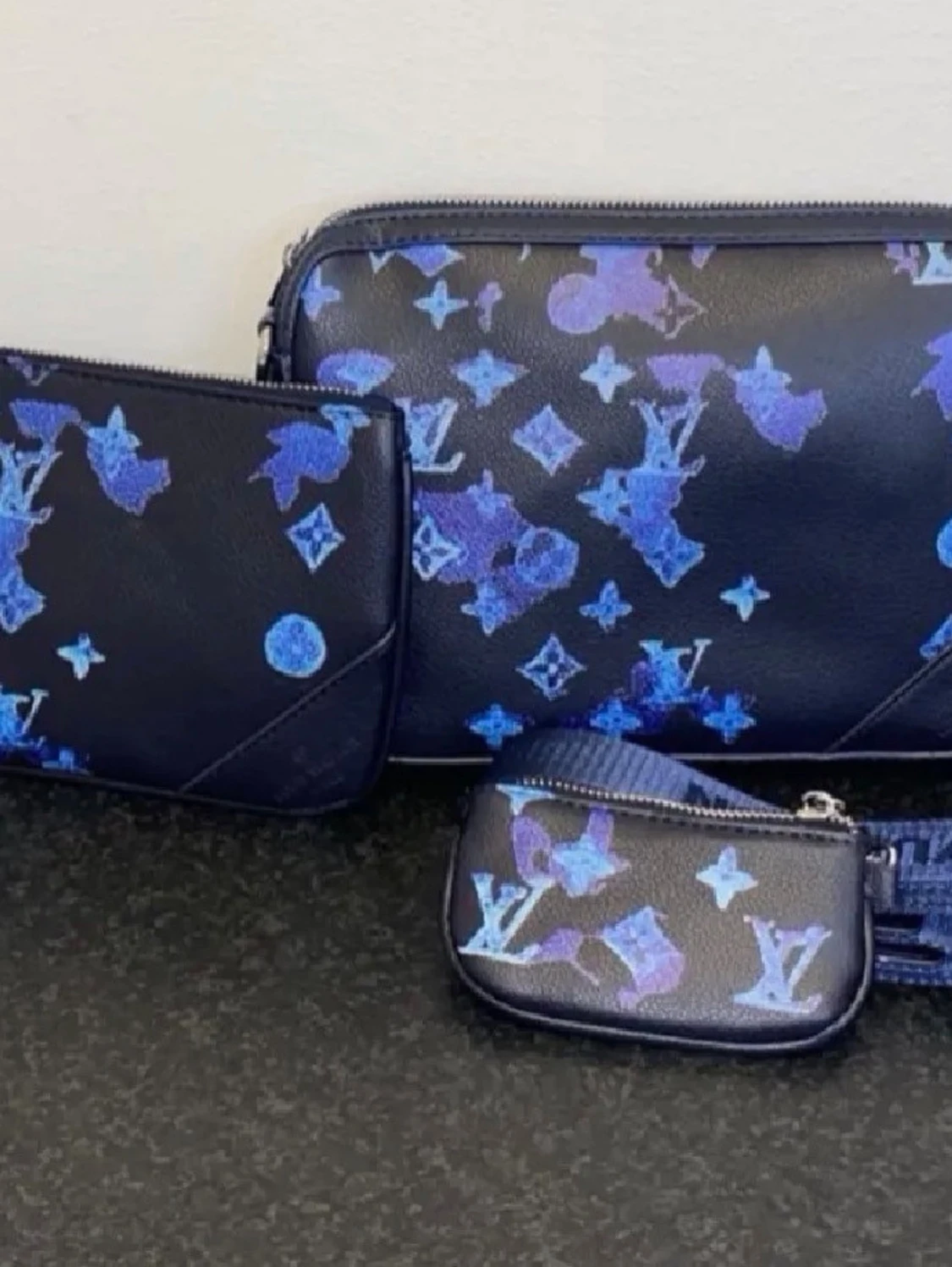 Blå trio bag