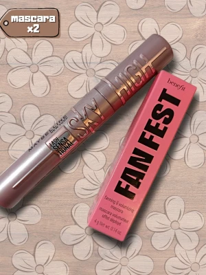 Maybelline Sky High & Benefit Fan Fest Mascara | Mascara - Två populära mascaror – Maybelline Lash Sensational Sky High och Benefit Fan Fest. Perfekt kombination för dig som vill ha både längd, separation och volym. ✨ Antal: 2 st 🏷️ Märke: Maybelline / Benefit 👁️ Modell: Lash Sensational Sky High & Fan Fest Mascara ✨ Effekt: Längd, volym & separation ℹ️ Skick: Nya/oanvända