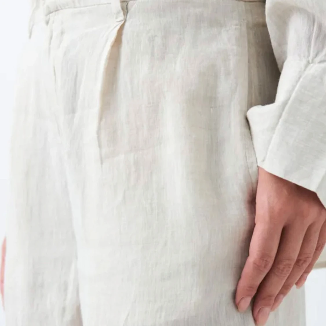 Vita  linnebyxor - 1