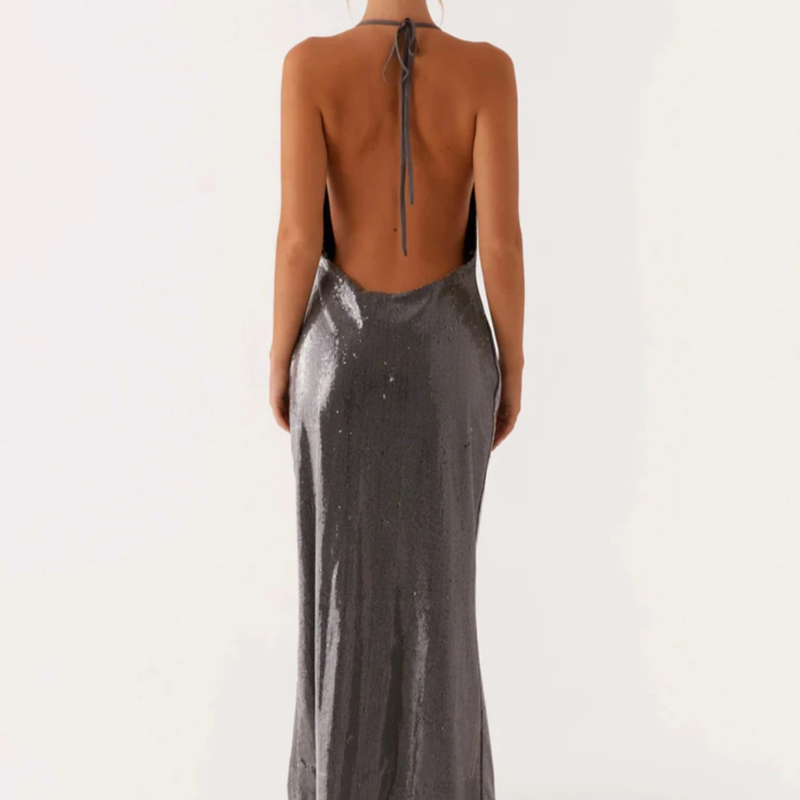 Silver glittrig långklänning - 1