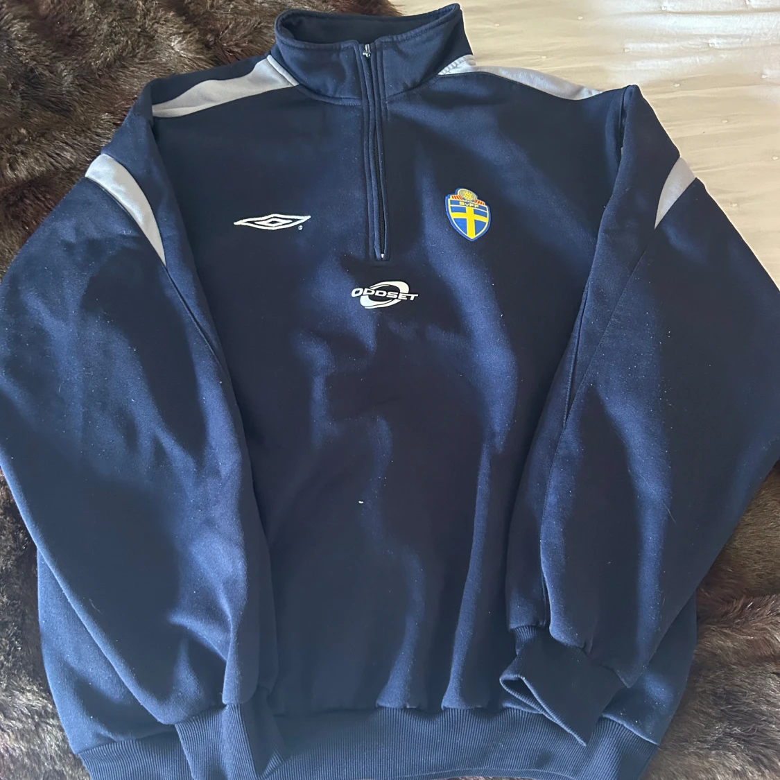 Mörkblå Umbro half zip tröja XL