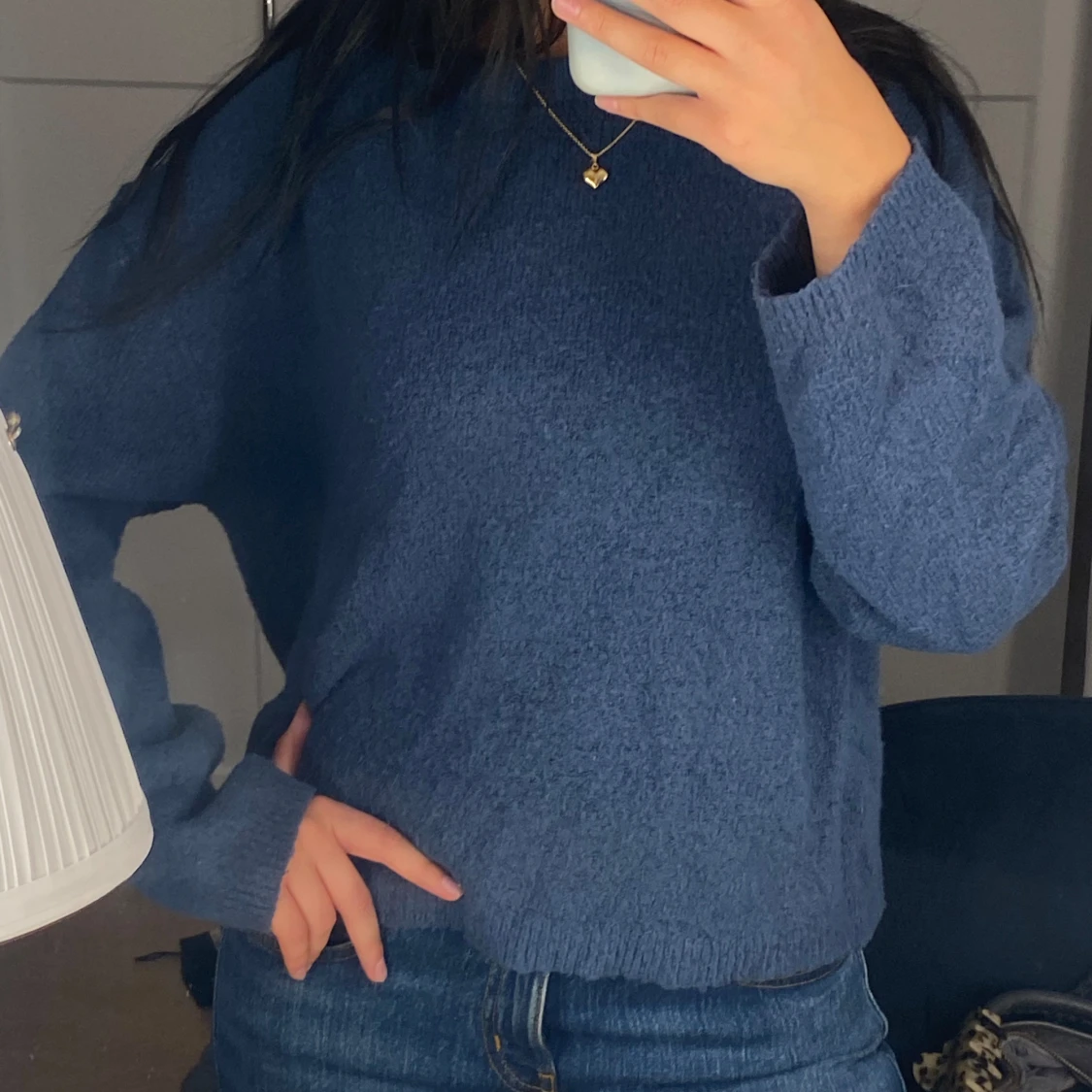 Blå stickad tröja från 157 - 1