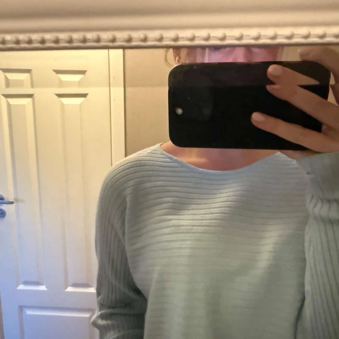 Ljusblå ribbat set  - 1