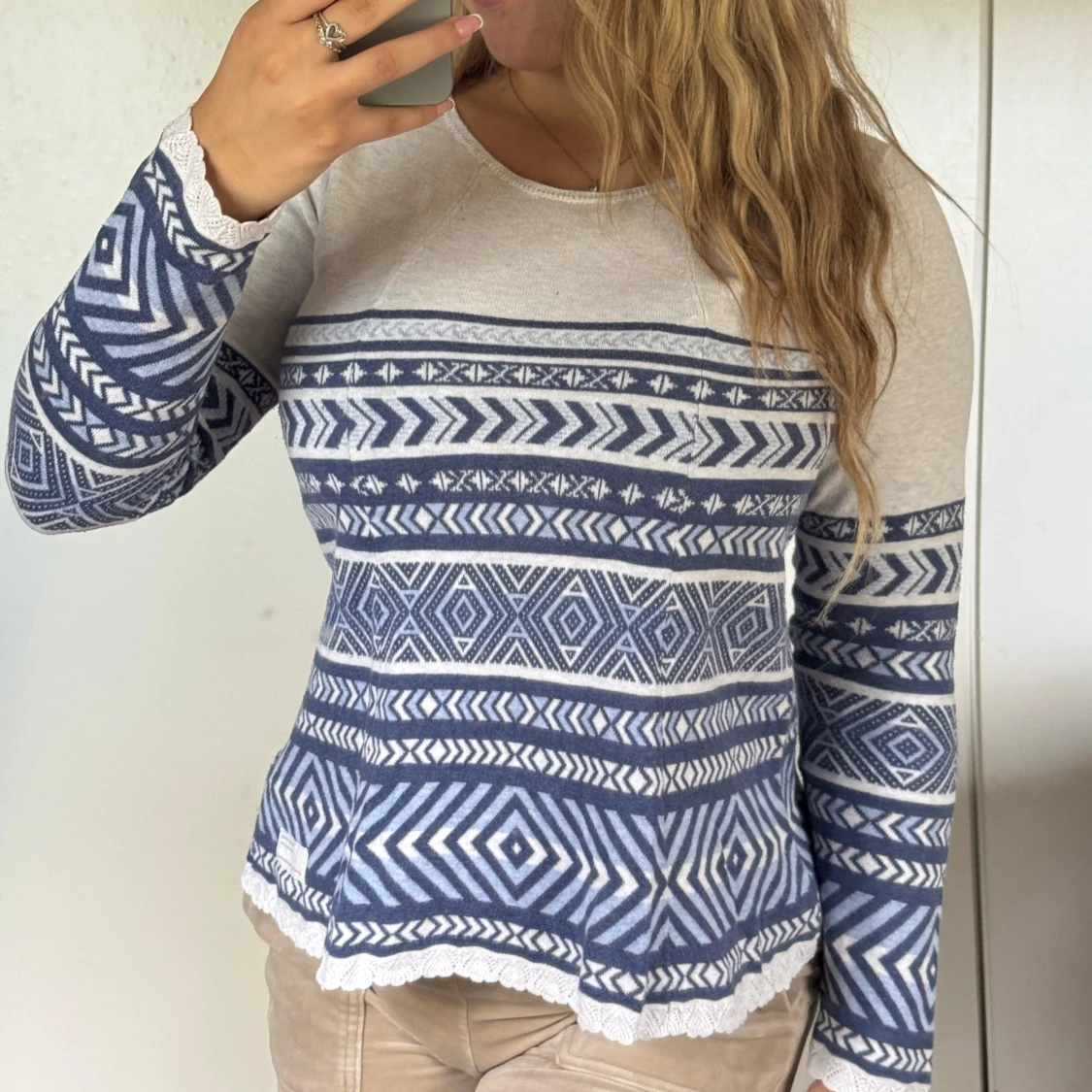 Blåmönstrad långärmad tröja Odd Molly - 1