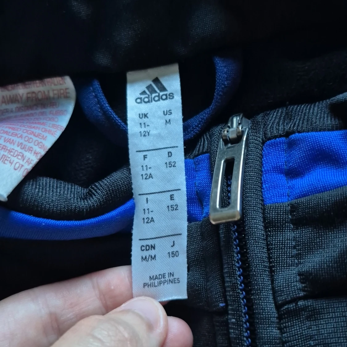 Adidas blå vindjacka med dragkedja - 2