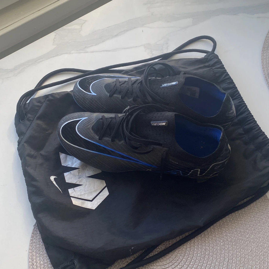 Nike Mercurial fotbollsskor svart/blå - 4