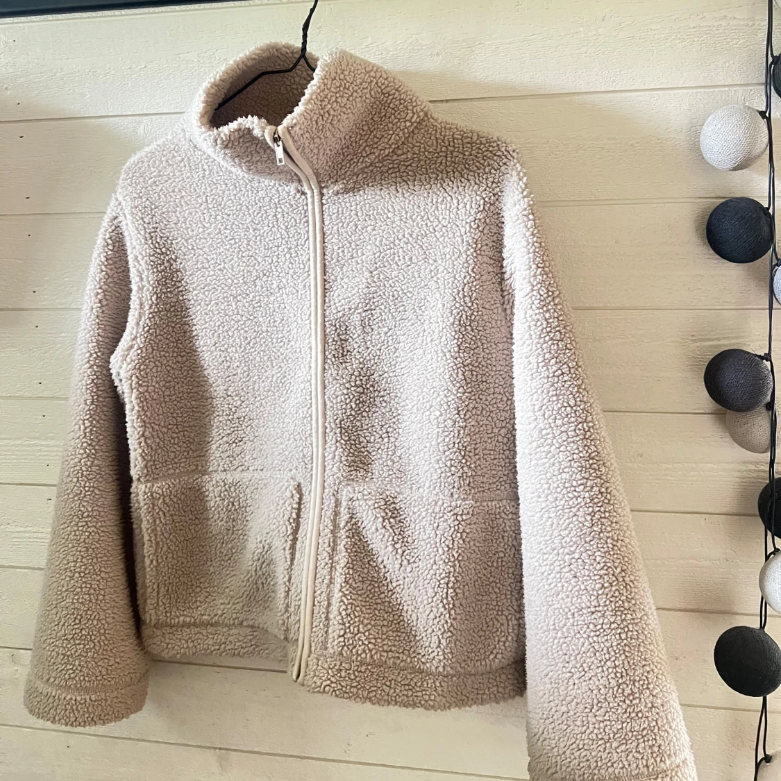 Beige teddyjacka  - 3