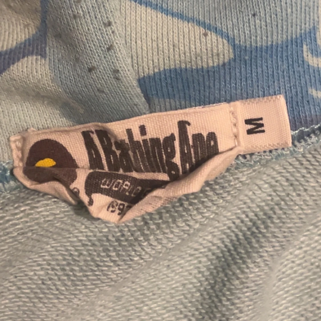 BAPE blå camo hoodie shark M - 1