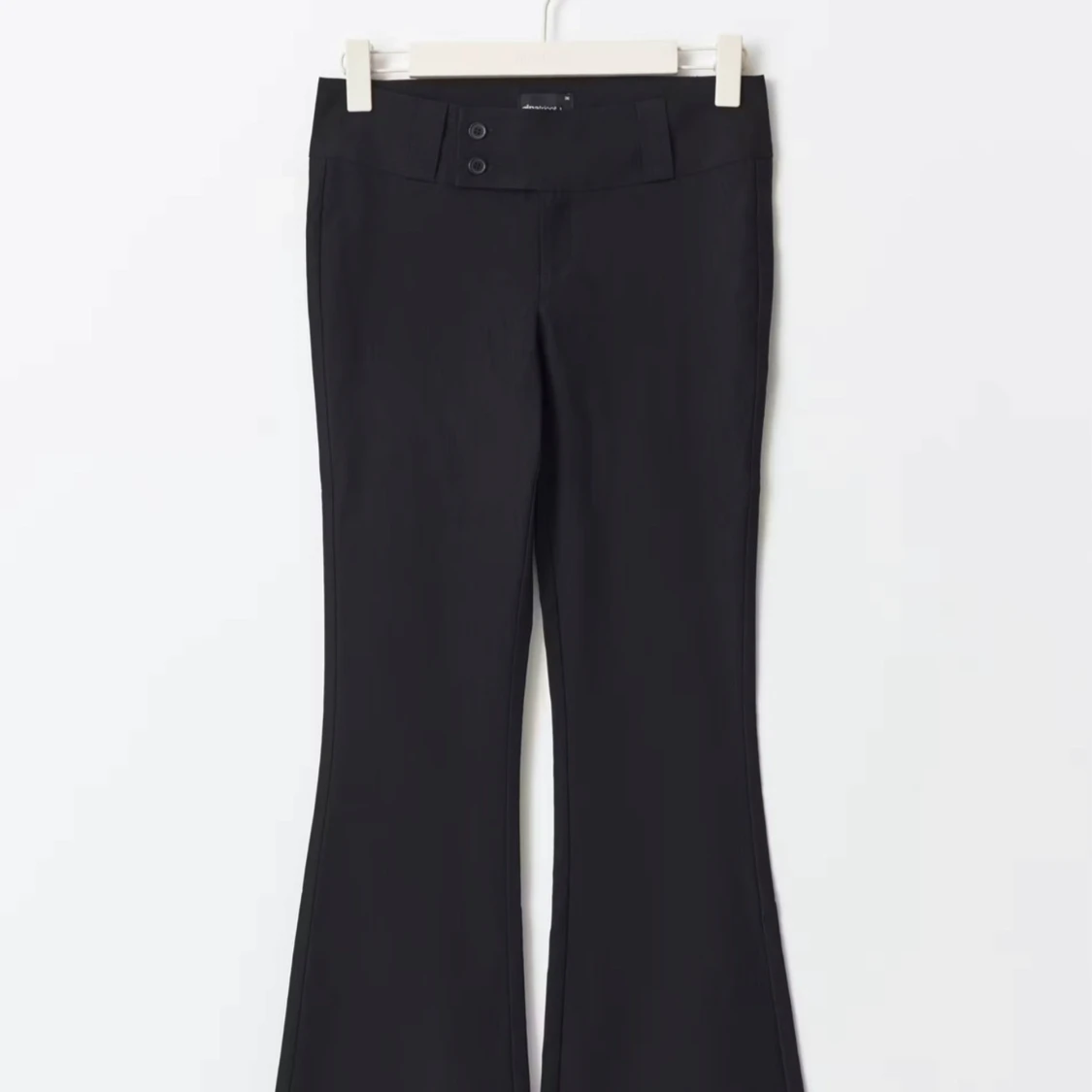 Svarta lågmidjade bootcut kostymbyxor