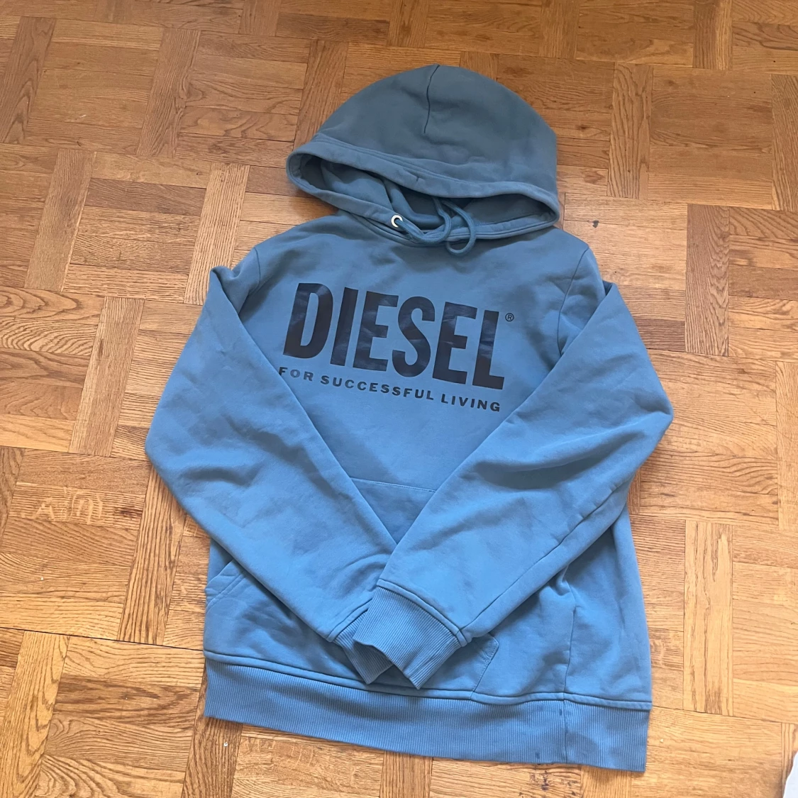 Blå hoodie från Diesel med logga