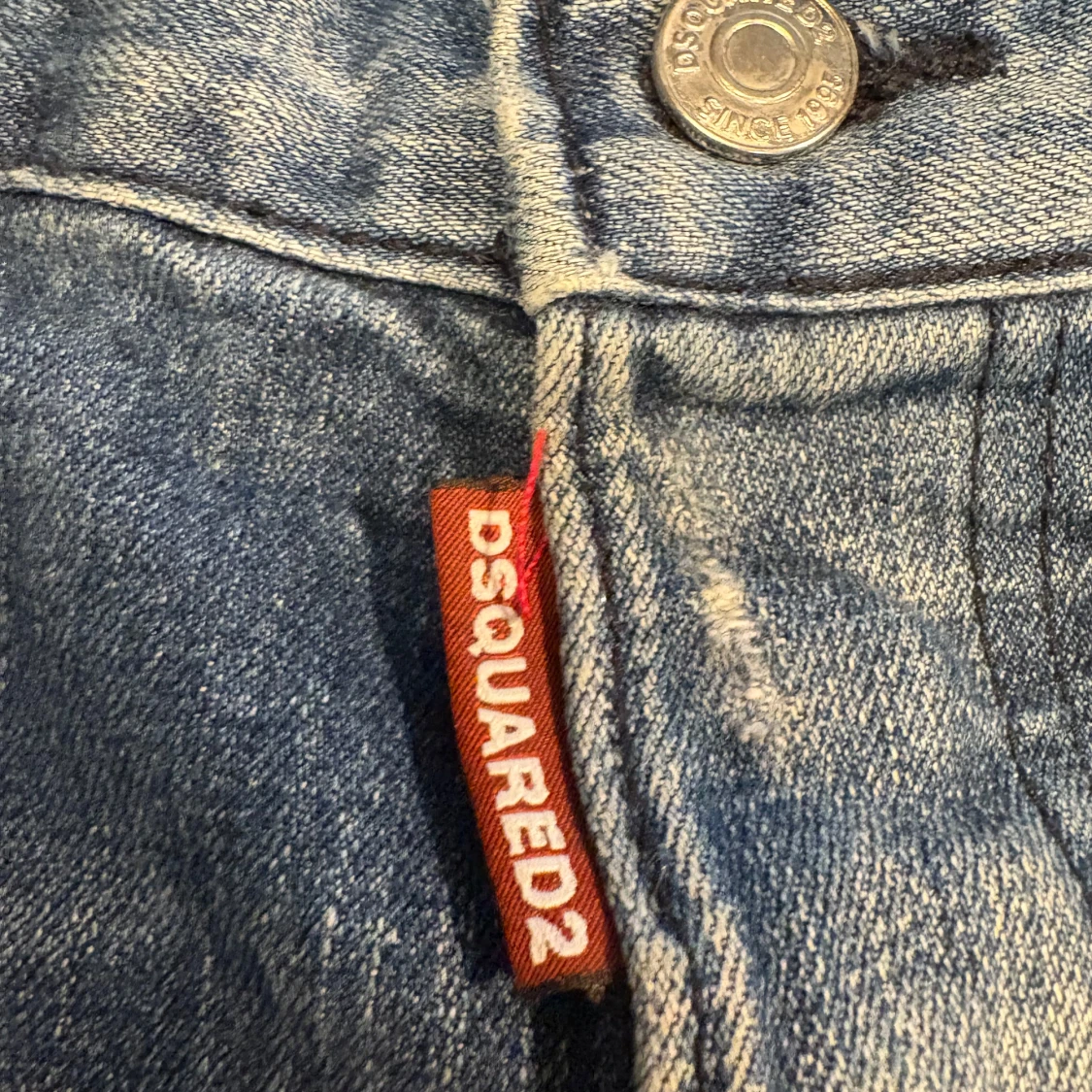 Dsquared2 blå jeansshorts med slitningar - 2