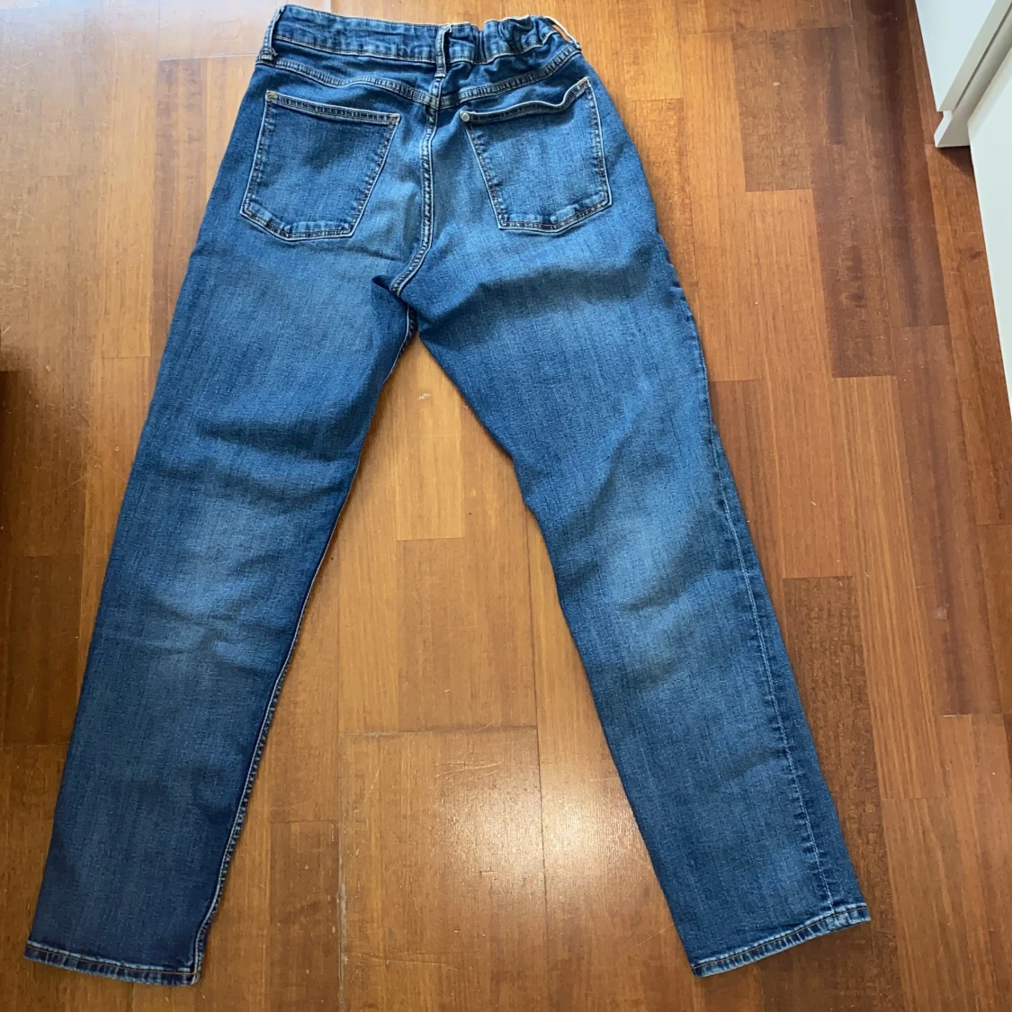 Blå tapered jeans från H&M, stl 170 - 3