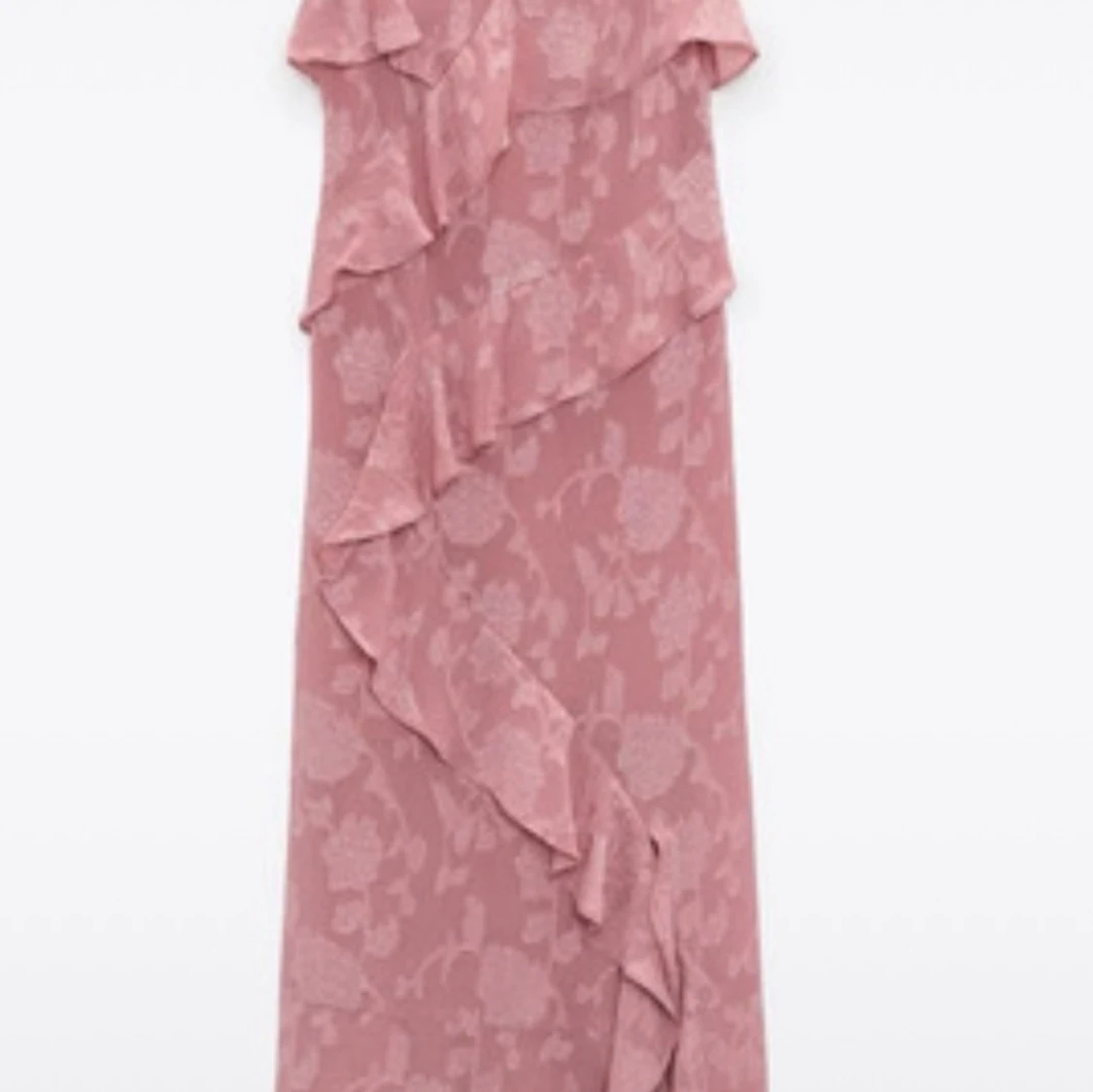 Rosa långklänning med volang från ZARA - 3