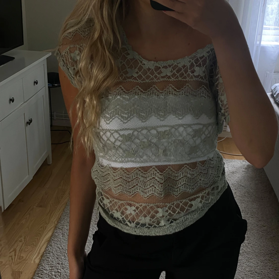 Grön spetsblus från Bik Bok - 1