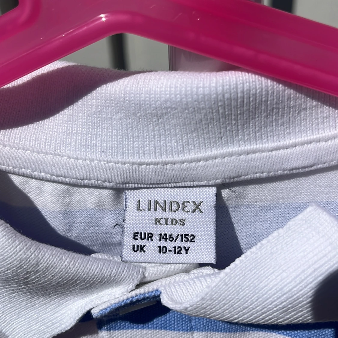 Randig pikétröja från Lindex blå/vit - 2