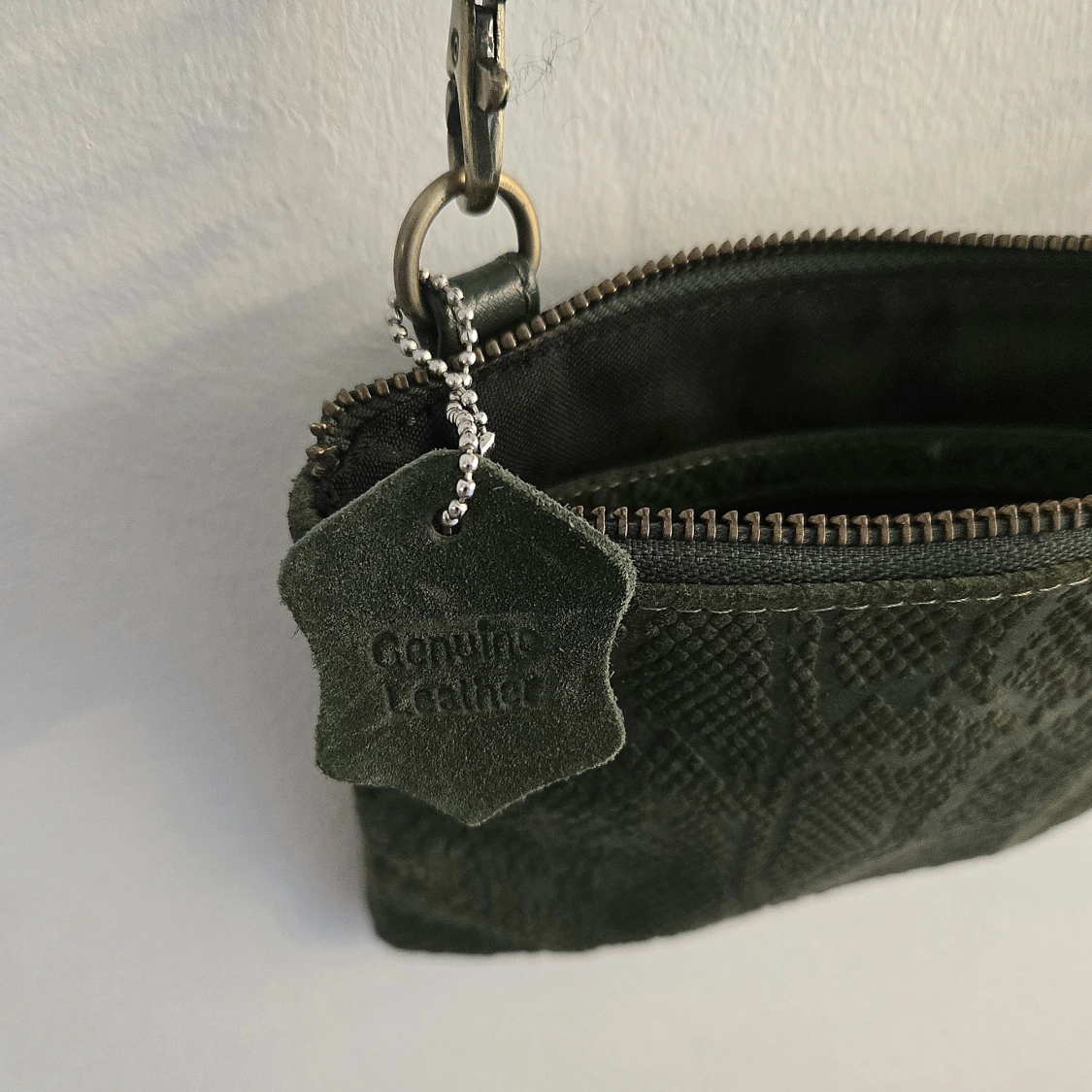 Grön axelväska i äkta skinn - 3