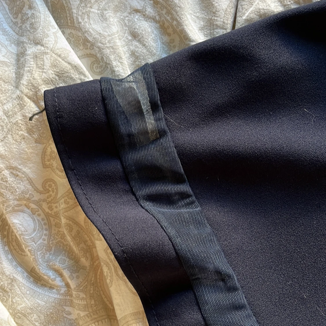 Marinblå ärmlös klänning med dragkedja - 1