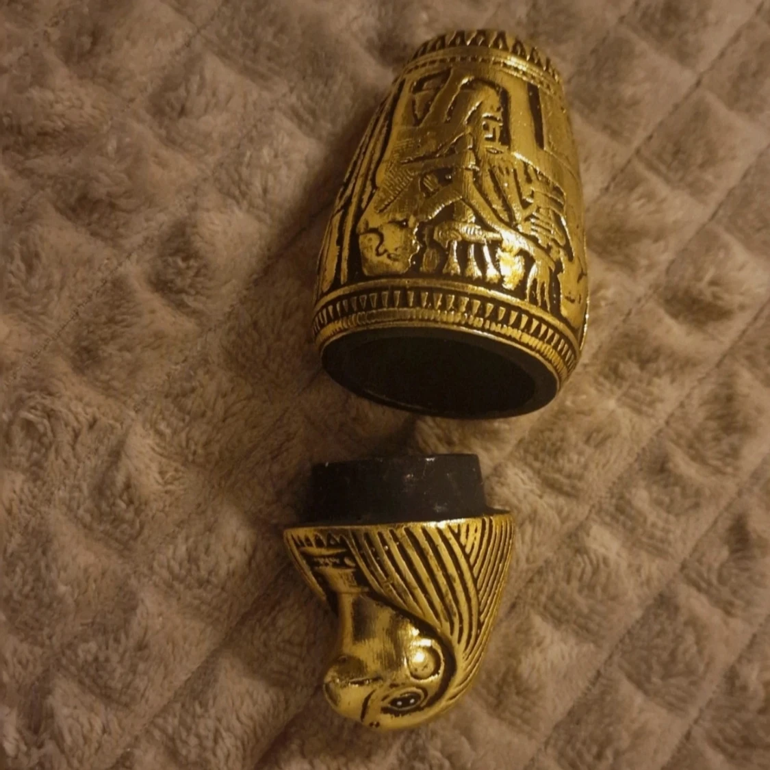 Horus-formad ask/behållare i guld - 3