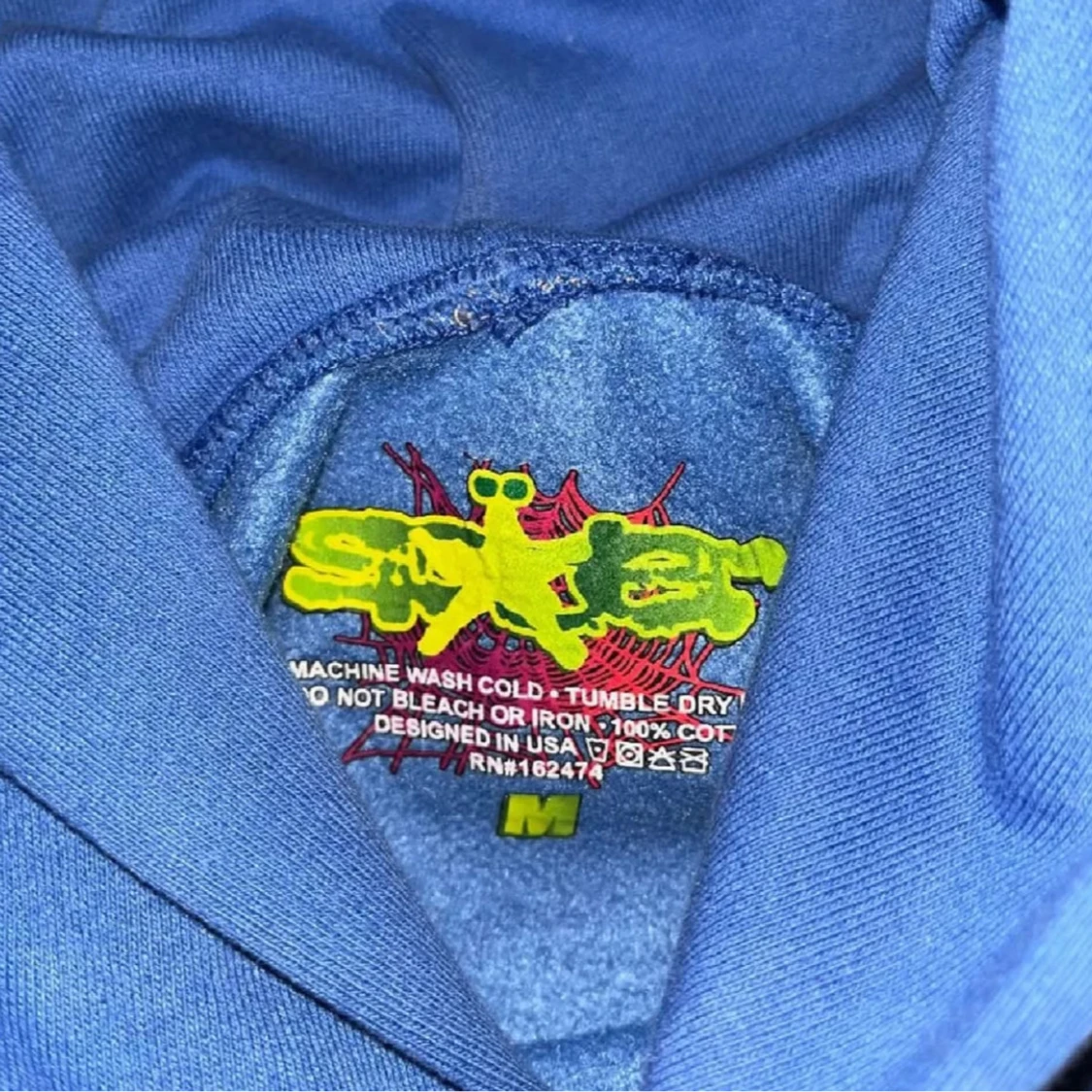 Blå Spider hoodie - 2