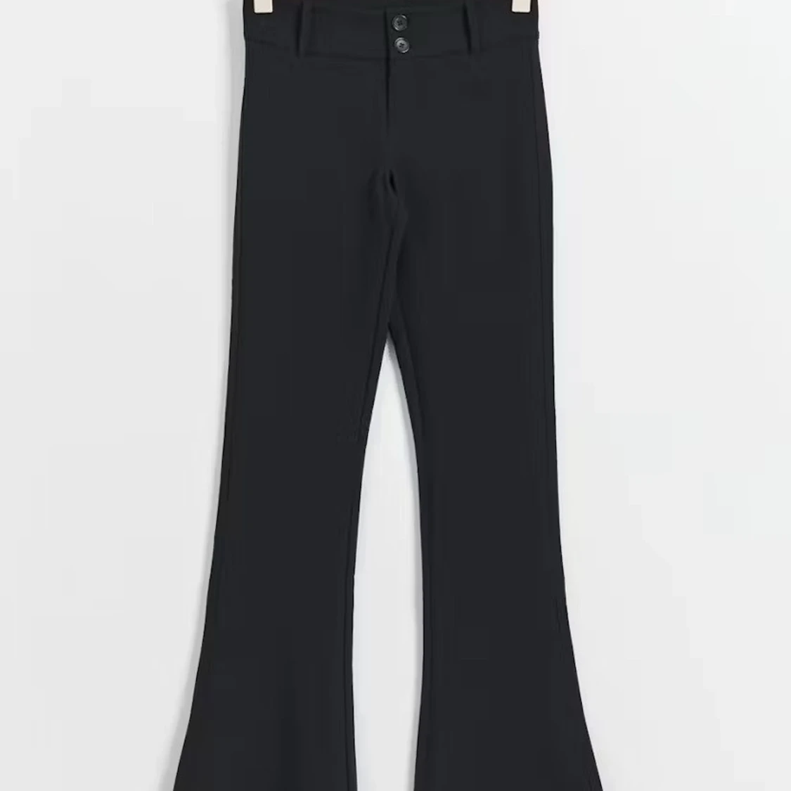 Svarta bootcut kostymbyxor med fickor - 1