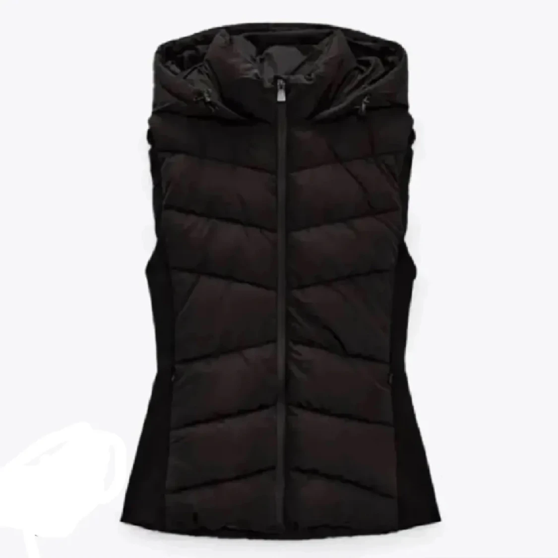 Svart Zara väst med huva