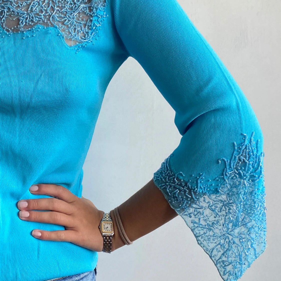 Snygg vintagetopp glaspärlor Ibizavibes! - 3