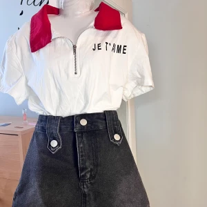Set kläder topp + jeans kjol - Kjol längd 31 med shorts insidan 