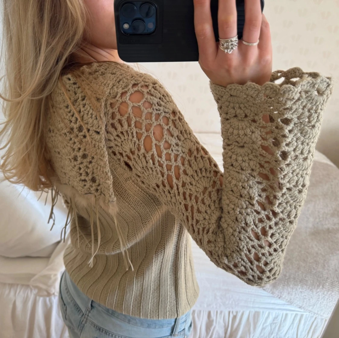 One shoulder stickad tröja - 3