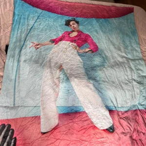 Harry Styles Filt- Fine Line  - En väldigt stor filt med albumet Fine Line av Harry styles. Andvänder inte längre, och har inte använd den mycket under tiden jag haft den. Säljer för att jag inte är ett fan längre, men den är så fin och mysig!! 