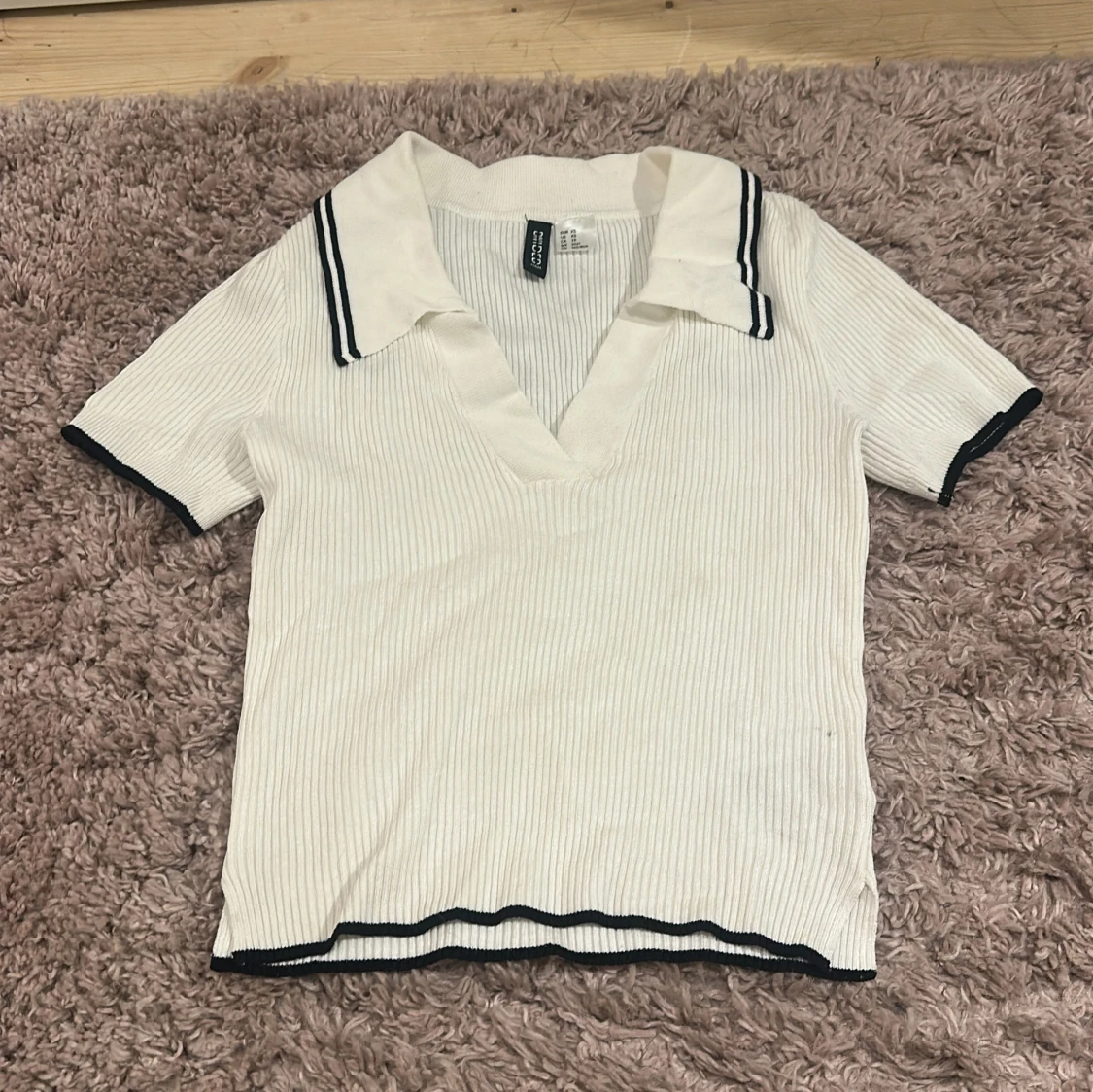 Vit ribbad topp från hm - 2