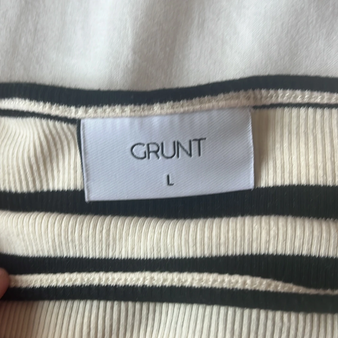 Randig långärmad topp i bomull - 4