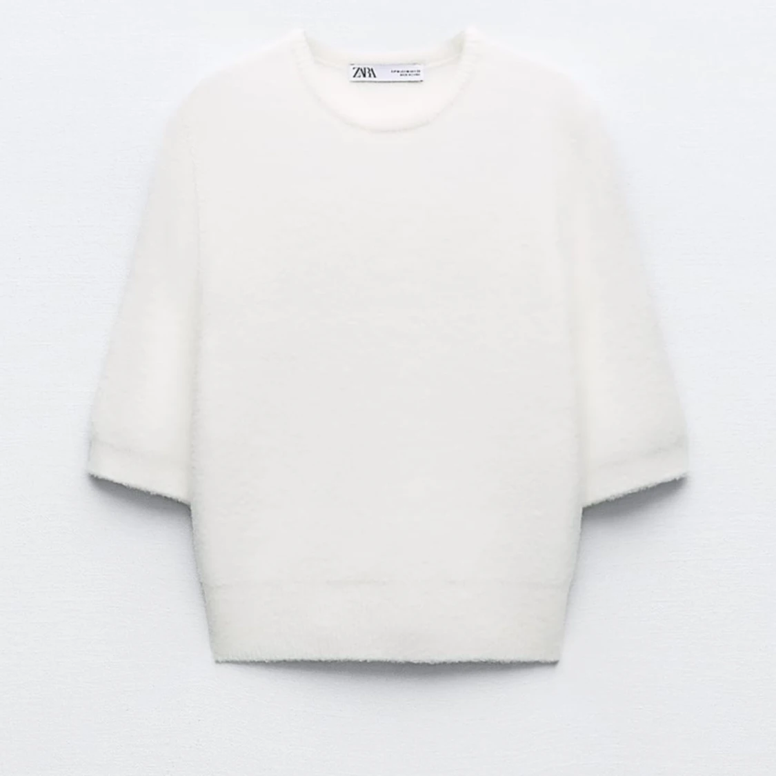 Vit stickad t shirt från zara