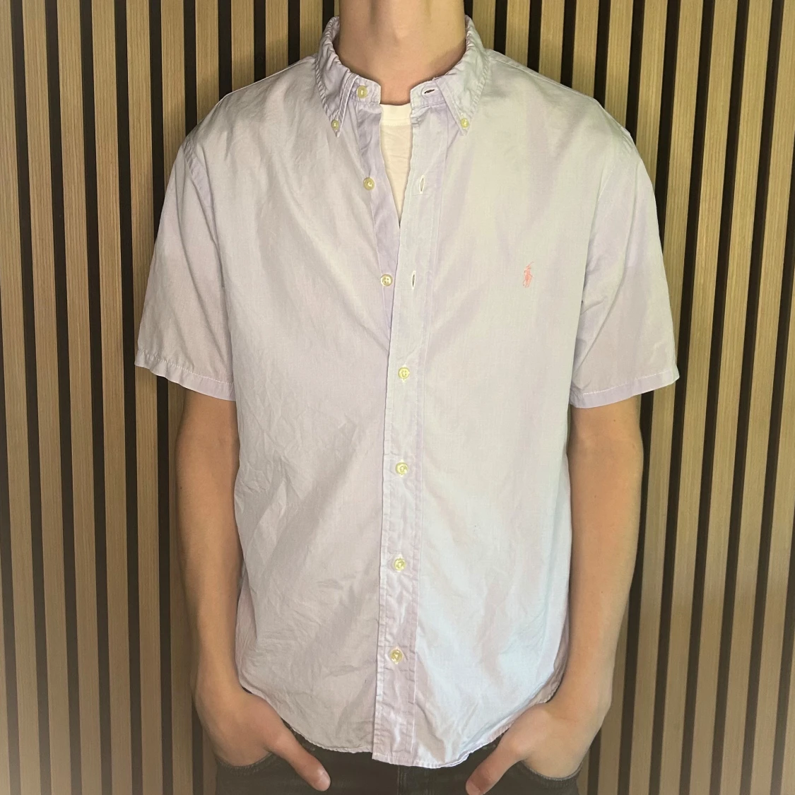 Ralph Lauren kortärmad skjorta ljusblå