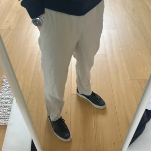 Linne byxa  - Tja, ett par linnebyxor i strl 30/32 väldigt sköna och stilrena, färgen är lite åt de beiga hållet! Byxorna är från hm och kostar ca 600 kr