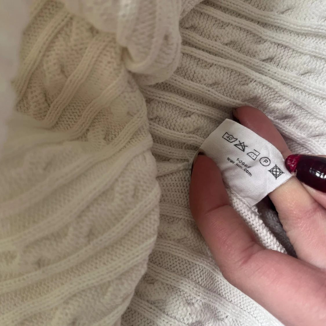 Vit kabelstickad tröja från H&M - 4