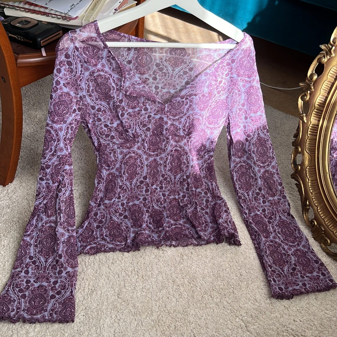 Mönstrad lila topp - 1