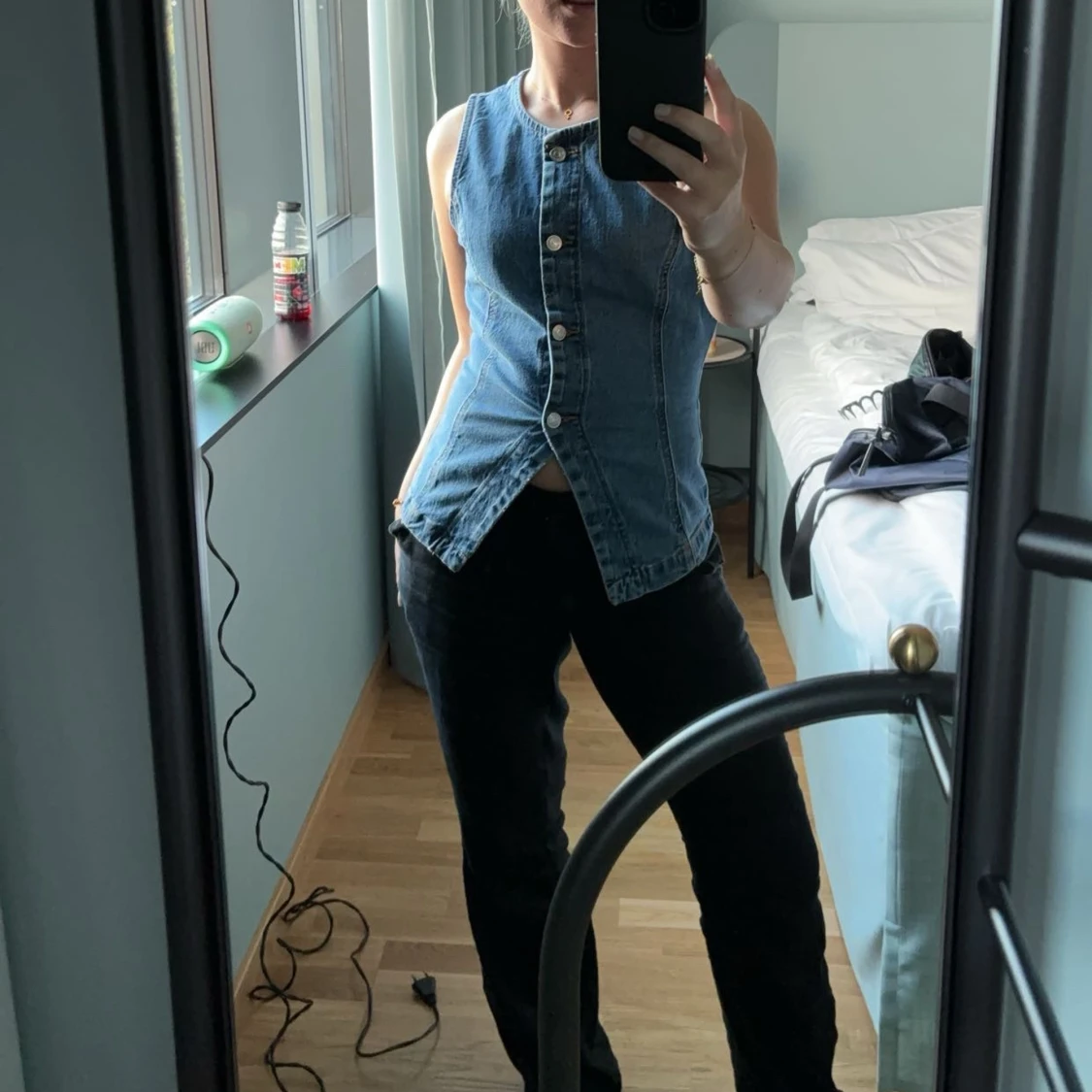 Jeansväst med knappar