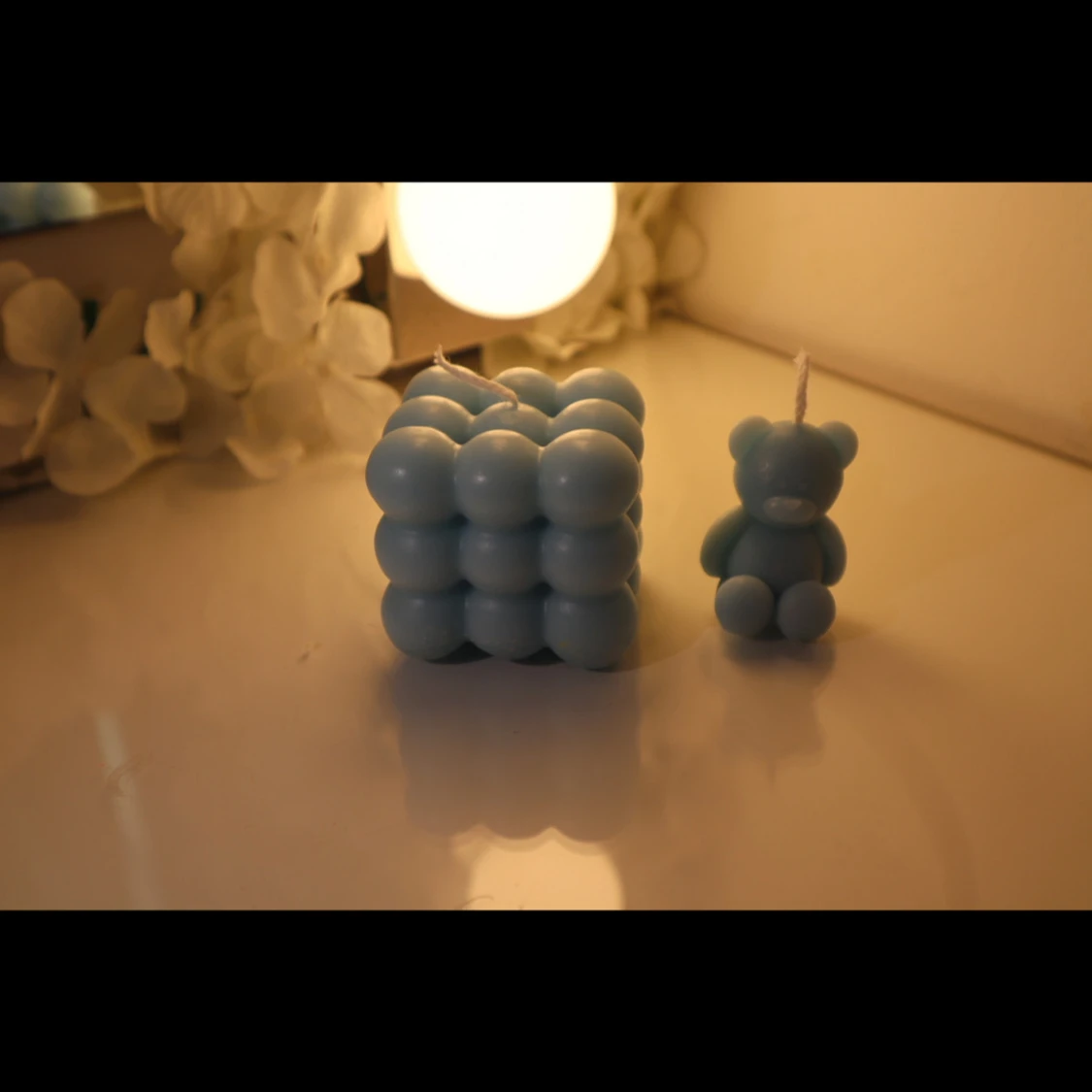 Bubble Cube Candle + Mini Bear Candle - 1