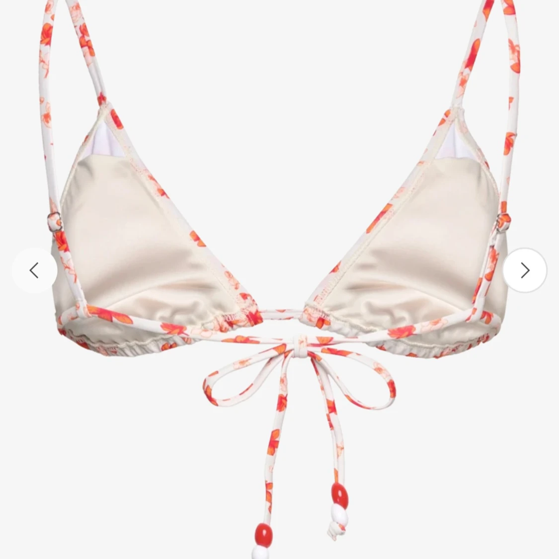 Blommig bikiniöverdel med volang - 1